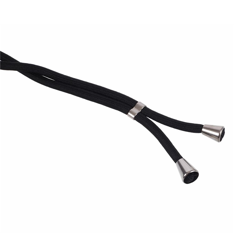 Xiaomi Redmi 13C / Poco C65 Necklace Gummi Hülle Air Cushion Fallschutz   Handykette (140cm) - Schwarz / Silber