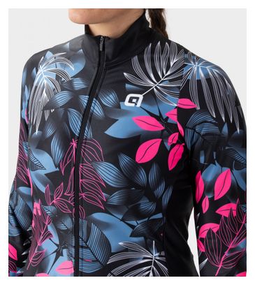 Maillot Manches Longues Femme Alé PR-R Green Garden Bleu/Rose