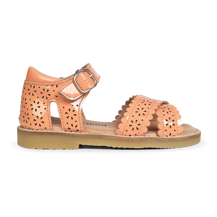 Petit Nord Sandales Scratchs Scallop Flower | Abricot