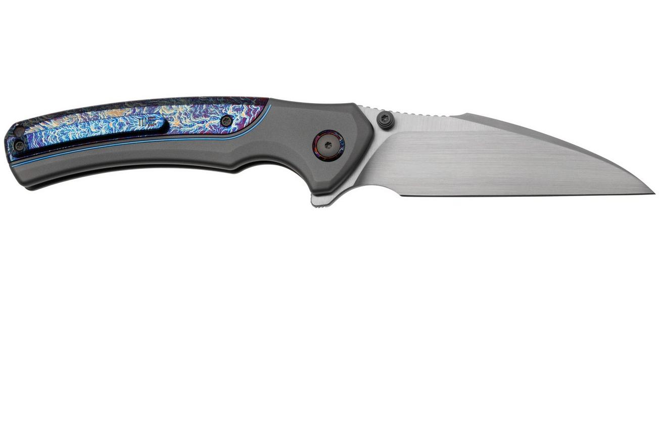WE Knife Ziffius WE22024D-4 Hand Rubbed Satin CPM 20CV, Gray Titanium, Flamed Titanium Integral Spacer, Limited Edition, zakmes