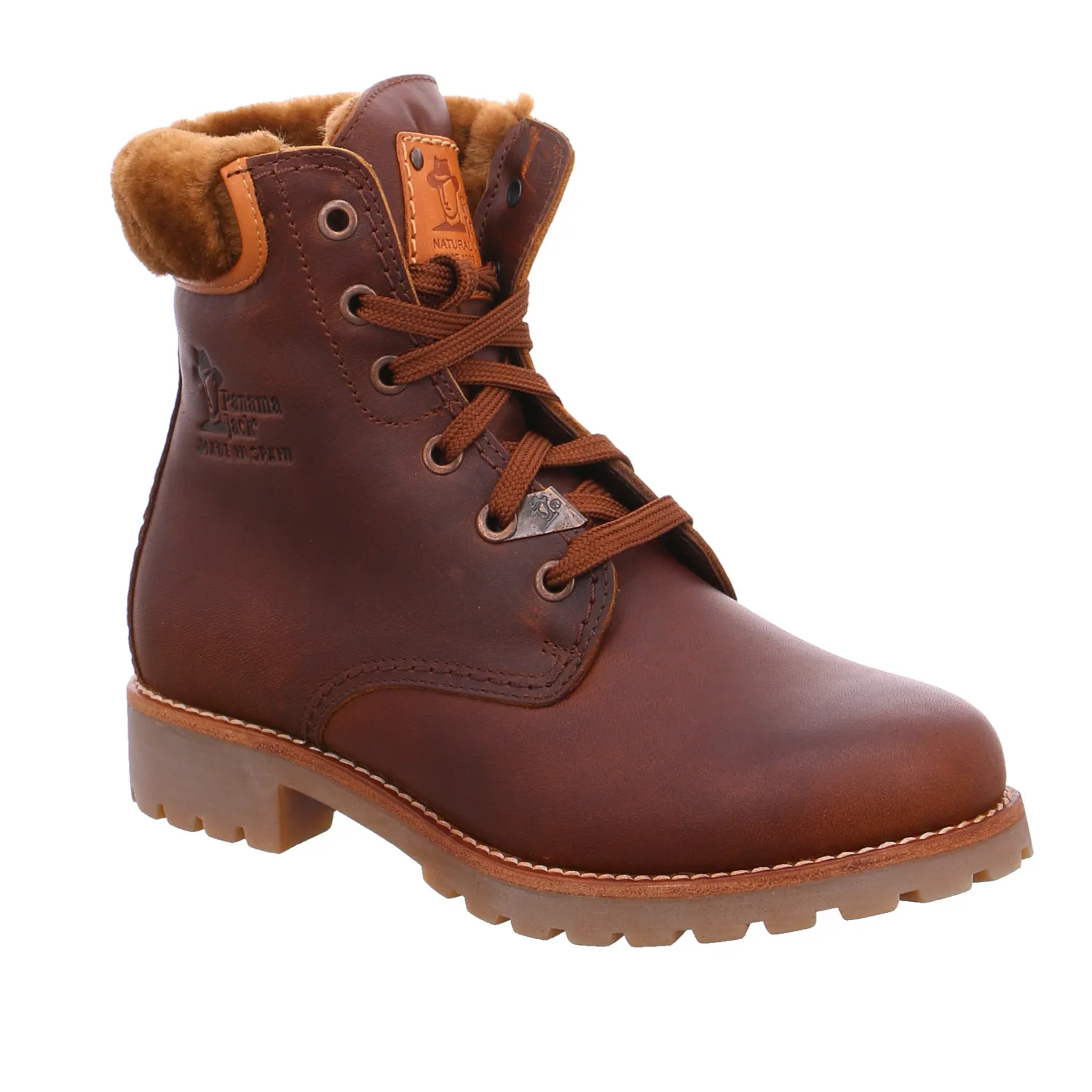 PANAMA JACK Boot Braun Leder  mit Lammfellfutter