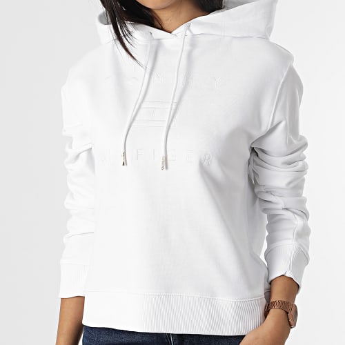 Sweat Capuche Femme Regular Metallic 4636 Blanc