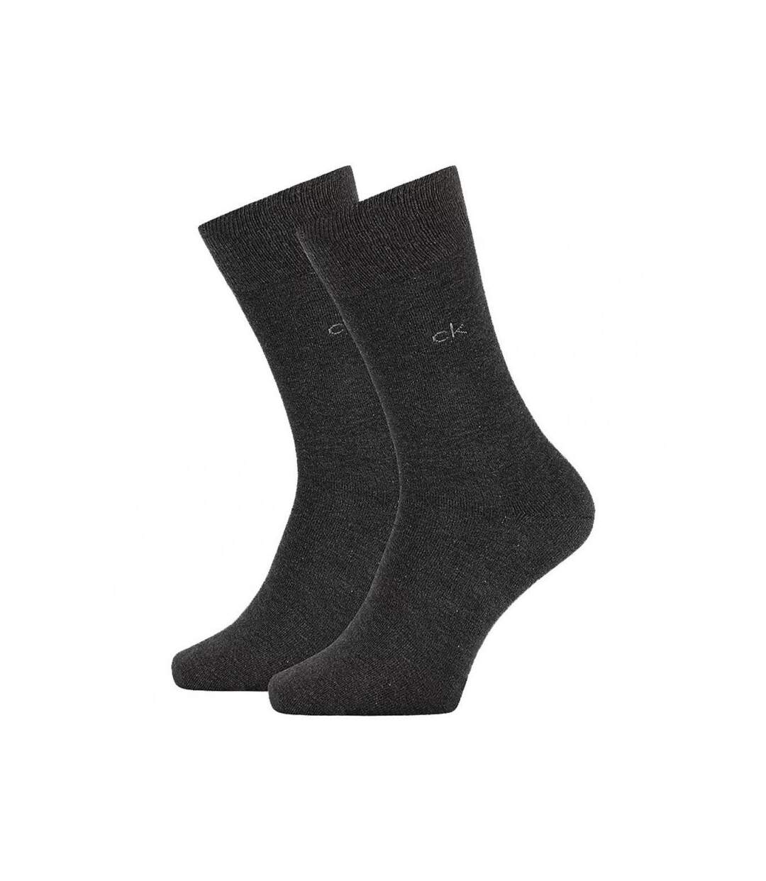 CALVIN KLEIN Lot 2 paires de Chaussettes Homme Coton CASUAL Gris Foncé