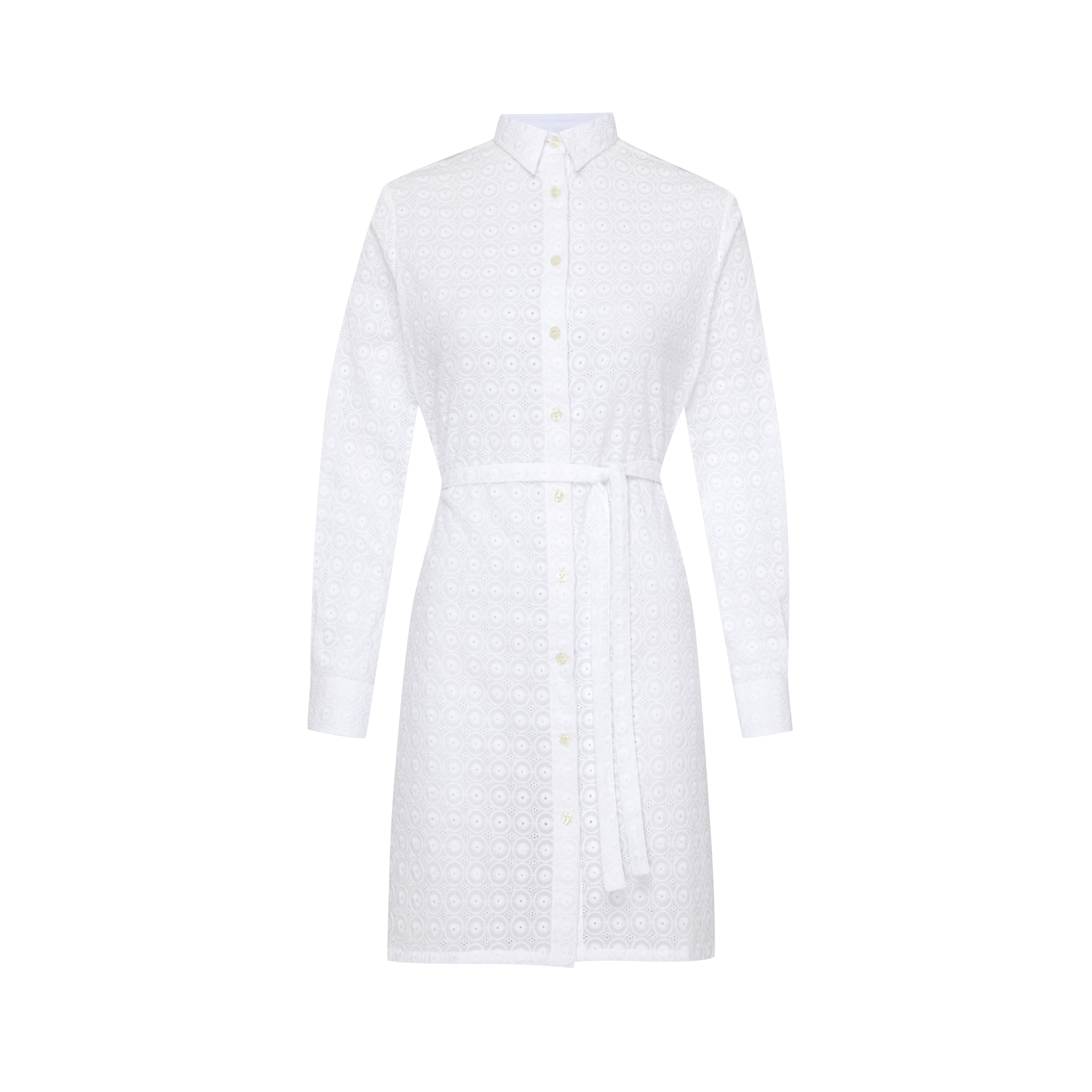 Robe chemise en coton femme Broderie Anglaise
