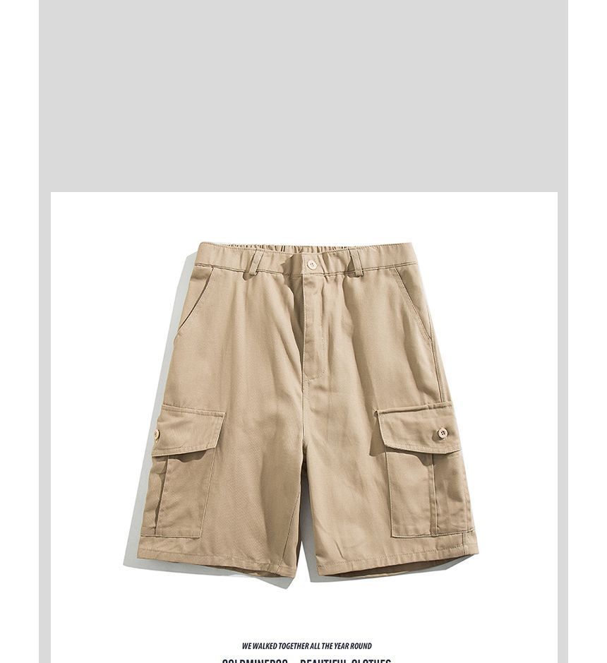 Yelmenor - Mid Rise Plain Cargo Shorts