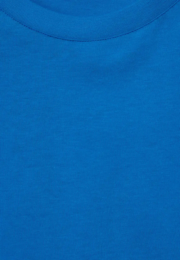 Basic T-Shirt in Unifarbe - electric blue