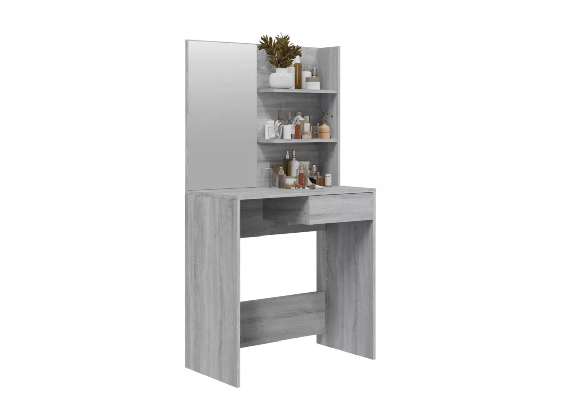 Coiffeuse avec miroir Sonoma gris 74,5x40x141 cm