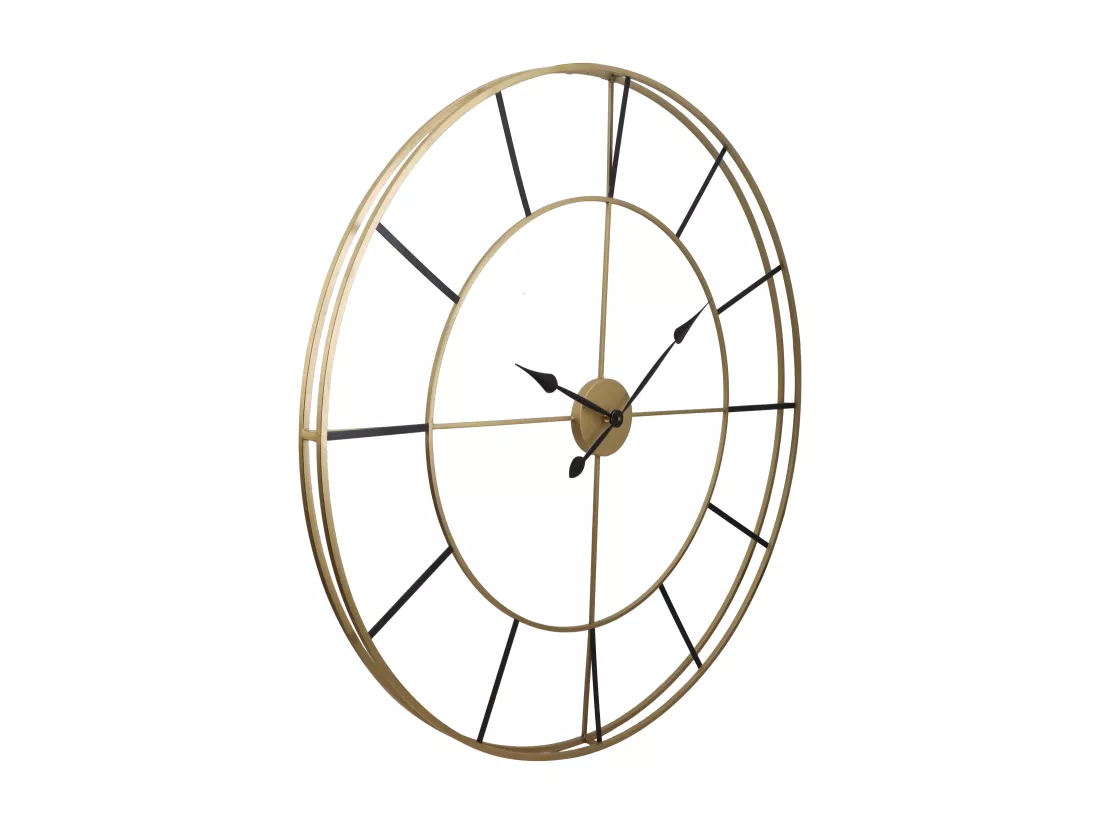 Grande horloge murale en métal - D. 110 cm - Doré - ASHLAND