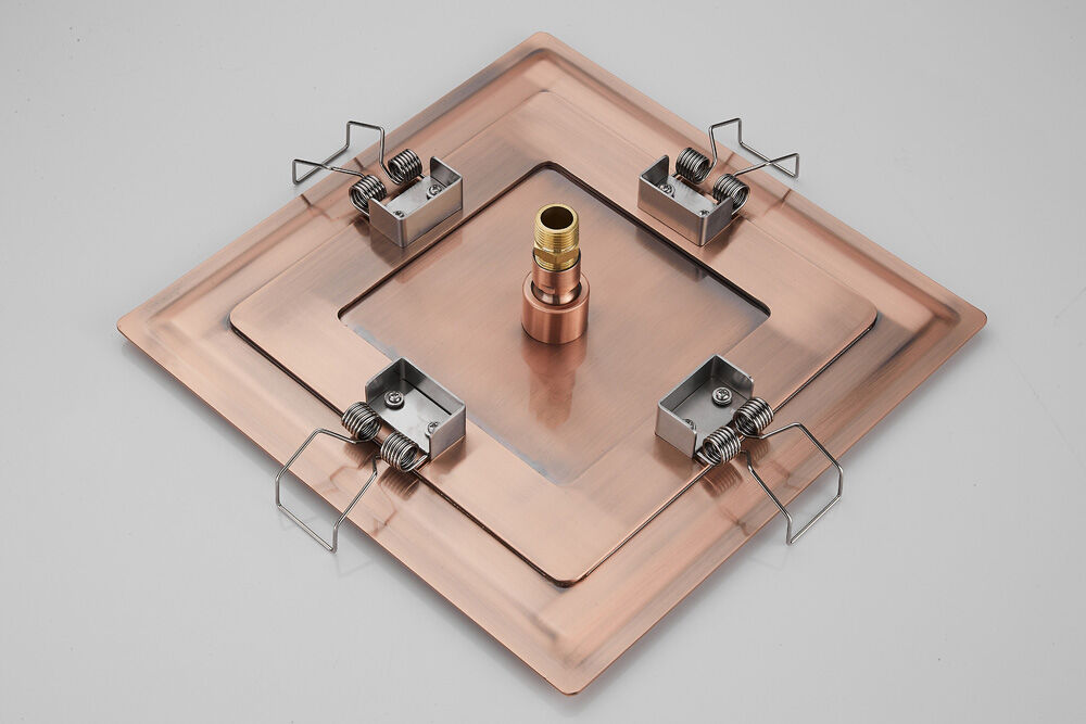 Saniclear Cube Pro inbouw regendouche met inbouw douchekop 30x30cm, glijstang en staafhanddouche geborsteld koper