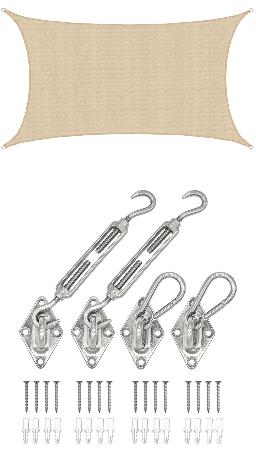 AMANKA 3x5 Beige Luchtdoorlatend UV Schaduwdoek