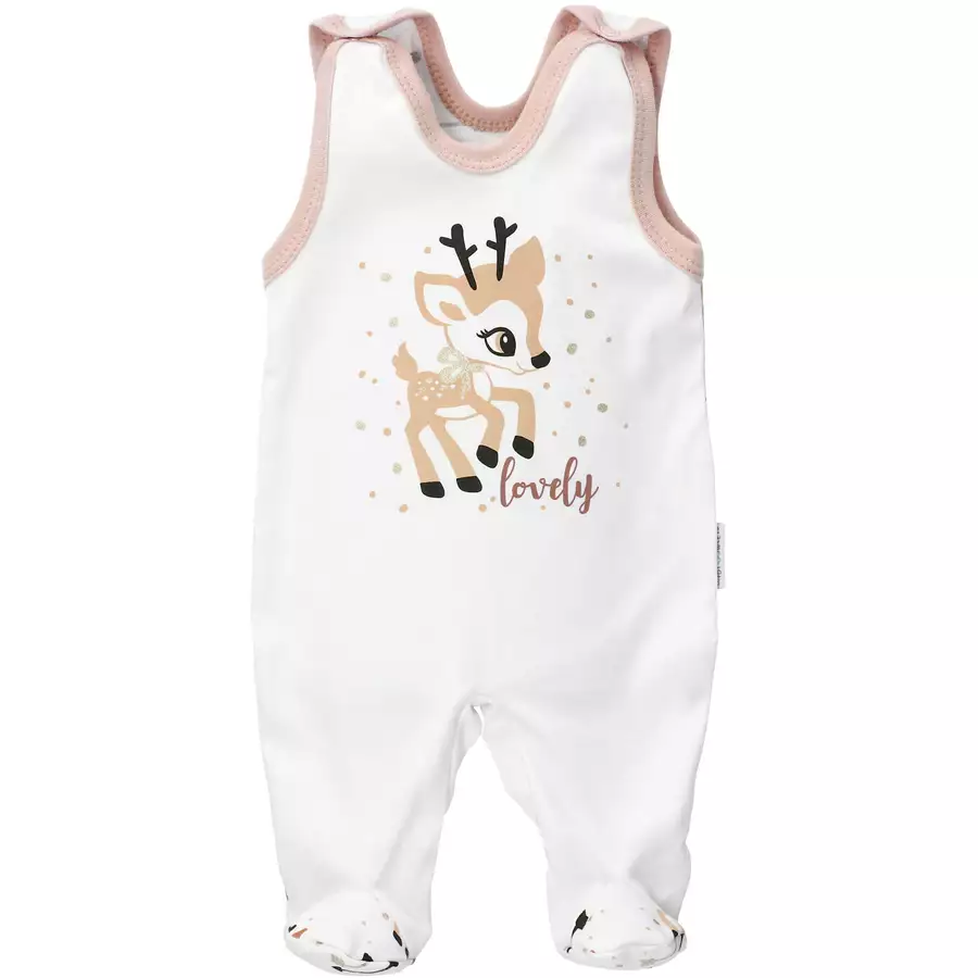 Baby Sweets 3tlg Set Strampler + Shirt + Mütze Lovely Deer beige weiß