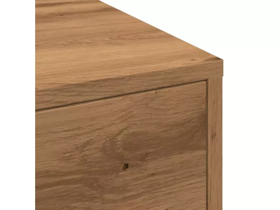 Armoire de salle de bain étroite avec roulettes chêne artisanal