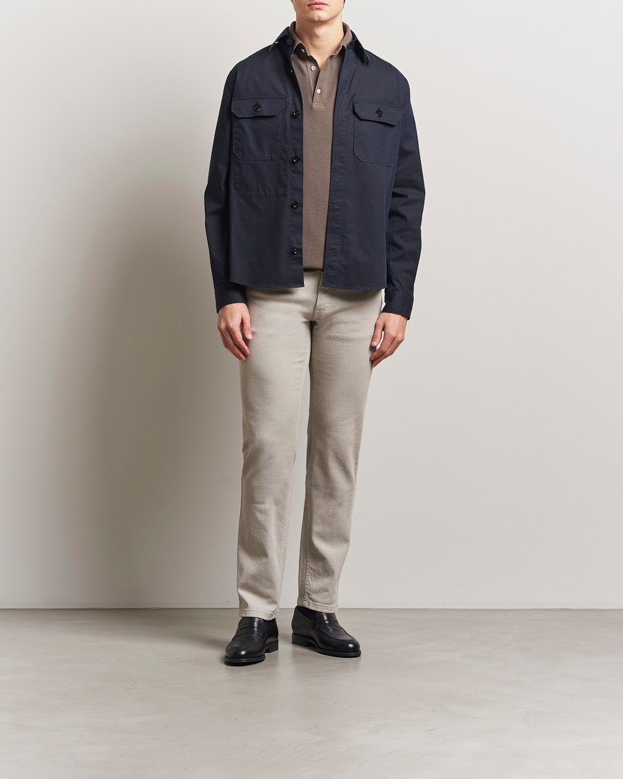 Zegna Premium Cotton Overshirt Navy