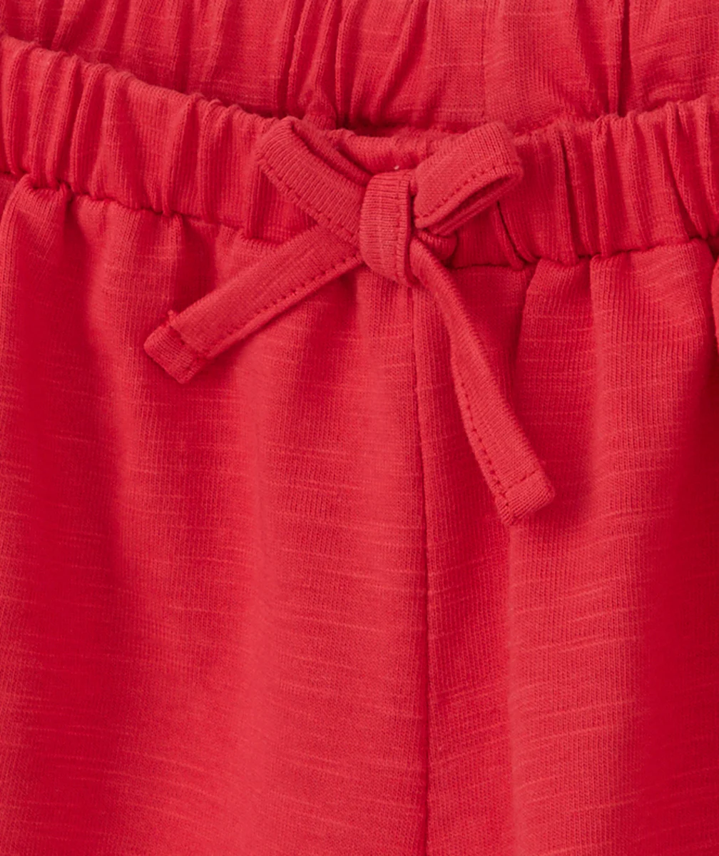 SHORT FILLE EN COTON BIO ROUGE