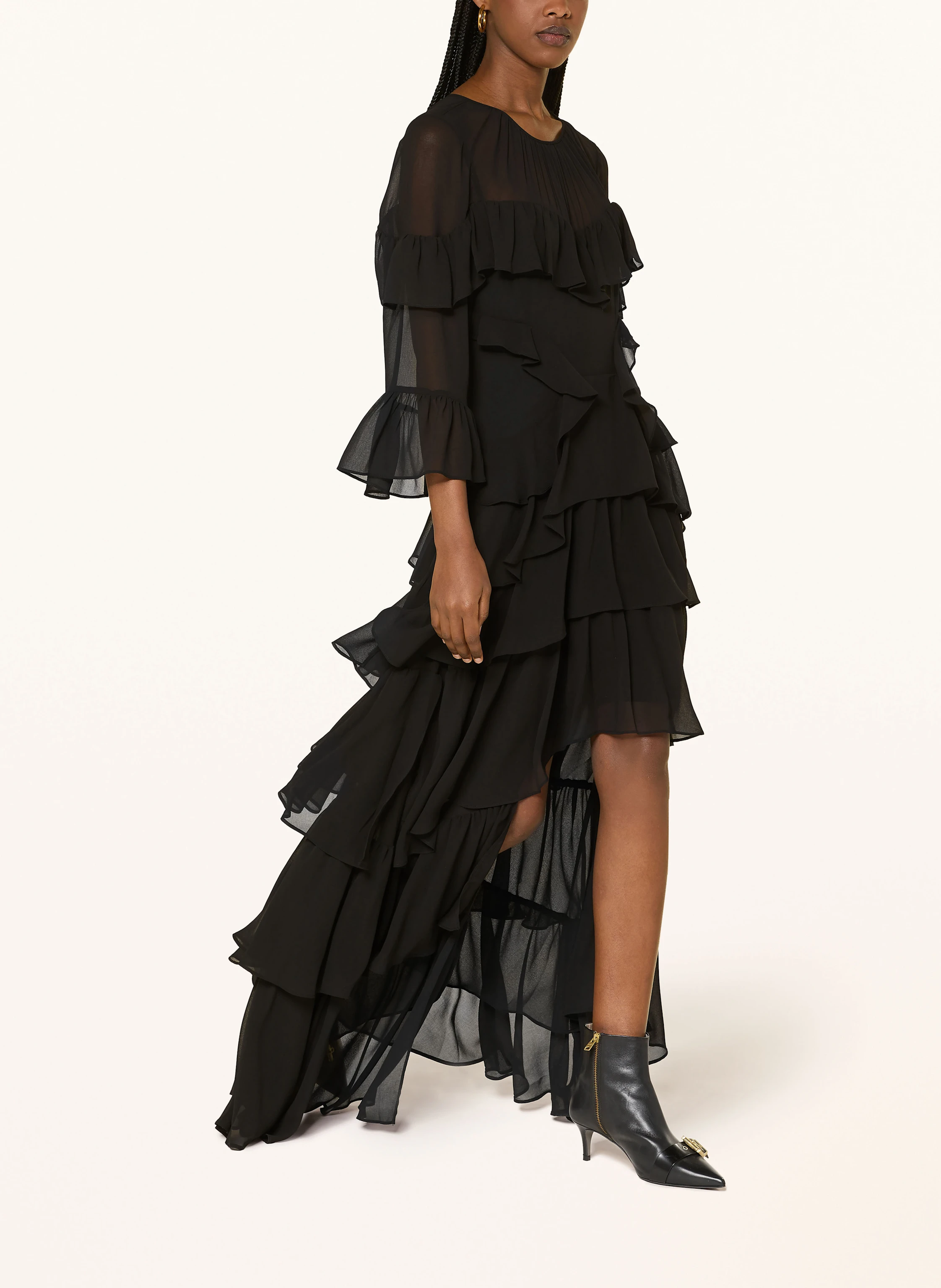 ALLSAINTS Kleid NAT mit Volants und 3/4-Arm