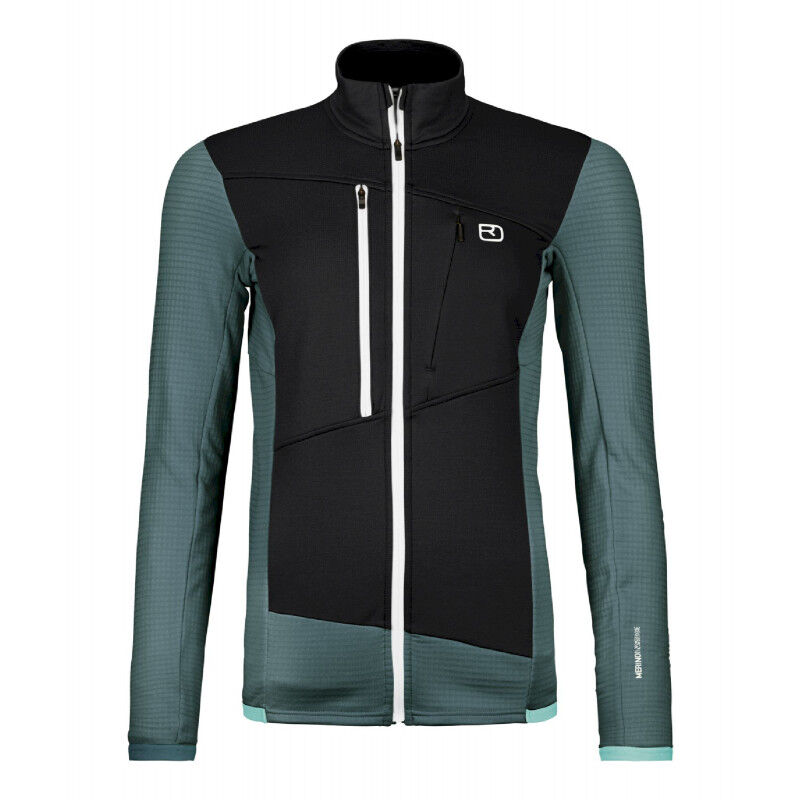 Fleece Grid Jacket - Polaire en laine mérinos femme