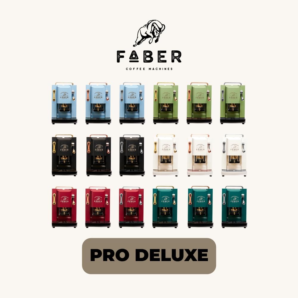 FABER COFFEE MACHINES | Modèle Pro Total Inox Deluxe | Machine à café à dosettes ese 44mm | Pressacialda en laiton réglable | électrovanne de série (laiton)