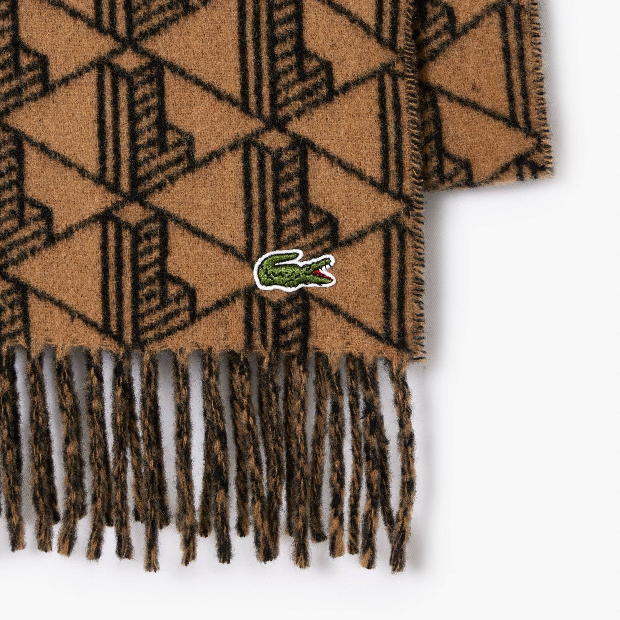 Écharpe réversible avec motif monogramme Echarpes & Gants - Marron - Lacoste - Unisex