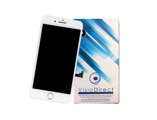 VISIODIRECT - Ecran complet pour Iphone 8 blanc (avec nappes et bouton hom...