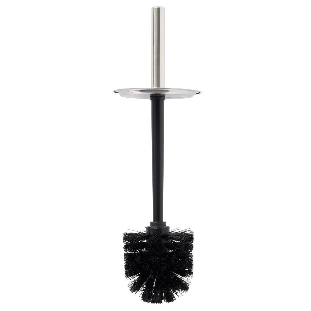 Brosse WC socle haut rond métal gris Ø9,5xH38cm