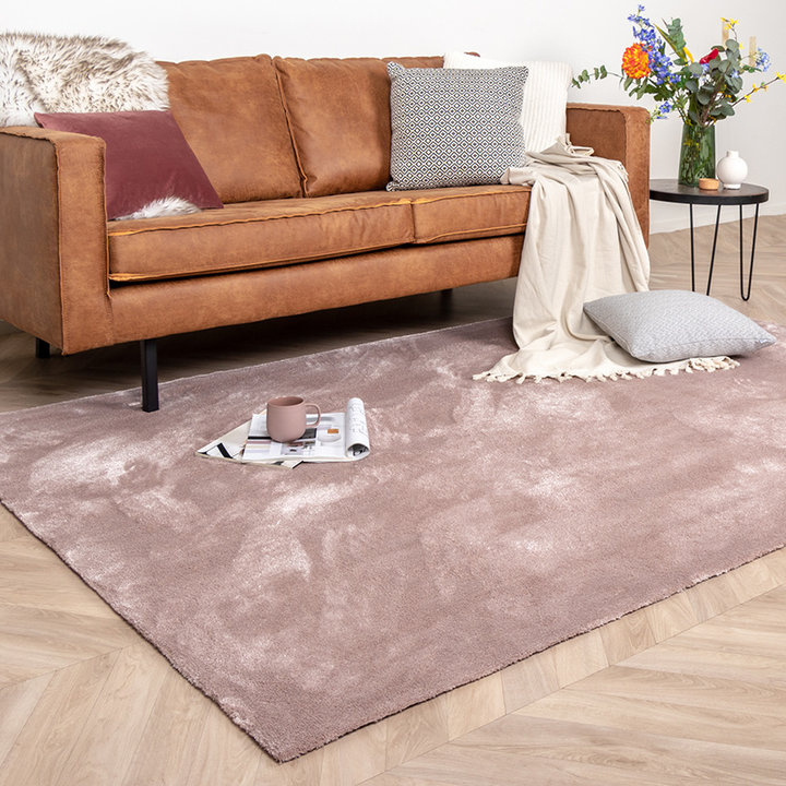 Viscose vloerkleed - Vive Oudroze | Wasbaar!