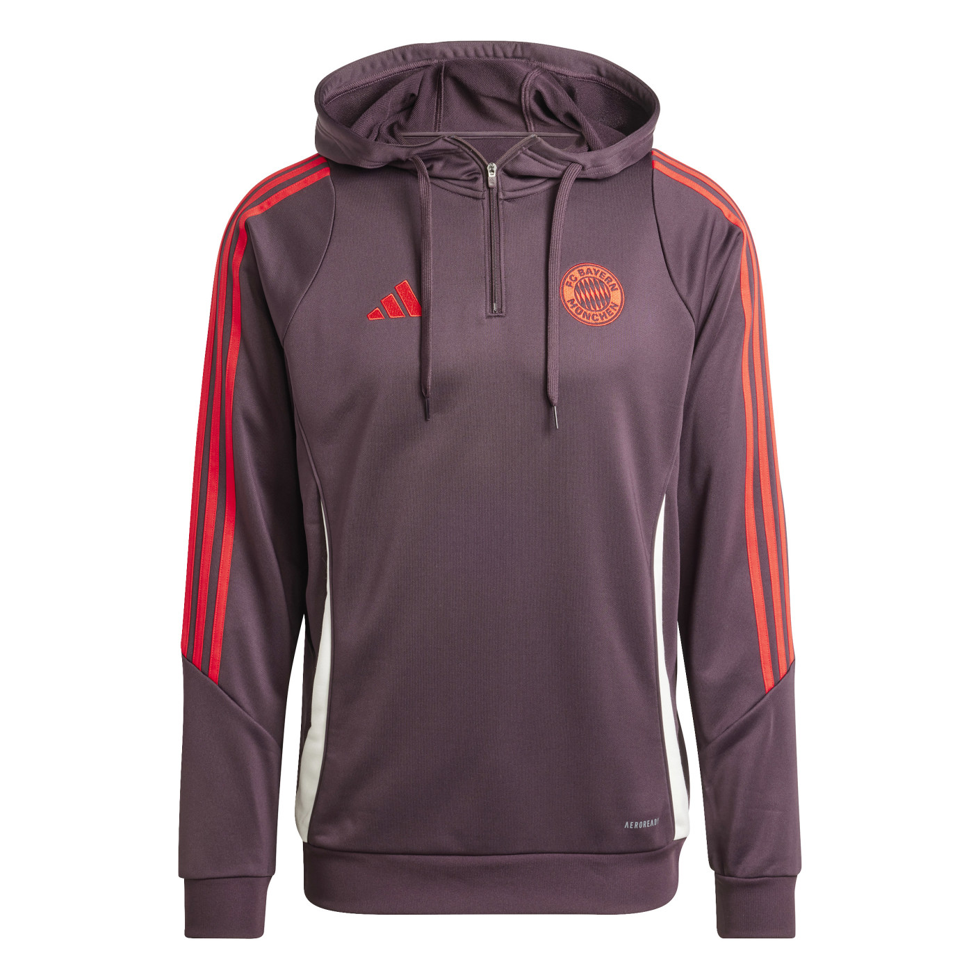 adidas Bayern München Track Trainingspak 1/4-Zip Hooded 2024-2025 Bordeauxrood Rood Wit