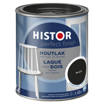 Histor Perfect Finish houtlak zijdeglans RAL 9005 zwart 750 ml