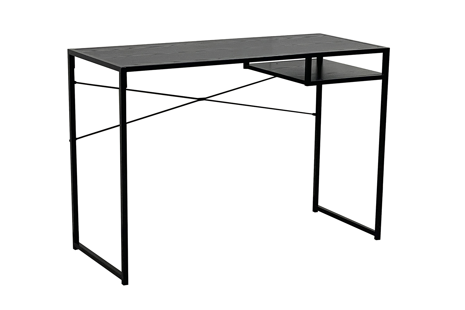 Derby skrivebord Sort med sort understell i metall