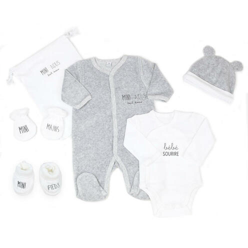 Kit Naissance Mini Nous 1 Mois Gris Chiné - TROIS KILOS SEPT