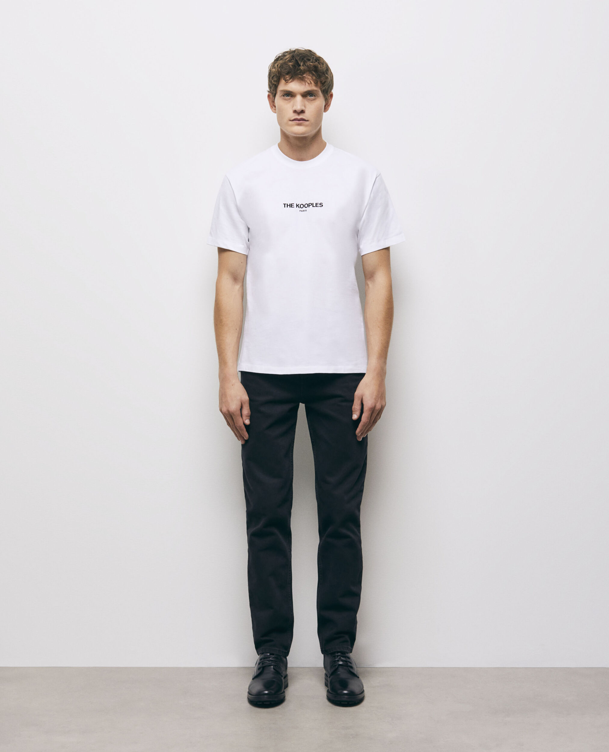 T-shirt blanc coton à logo The Kooples