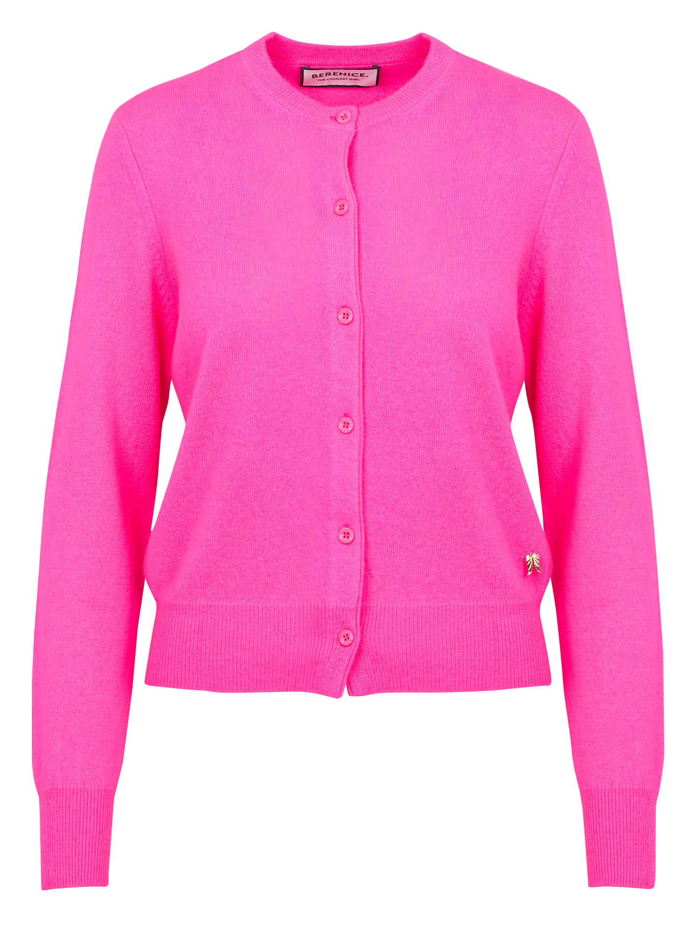 ATIGILET - Gilet col rond droit en cachemire | Rose