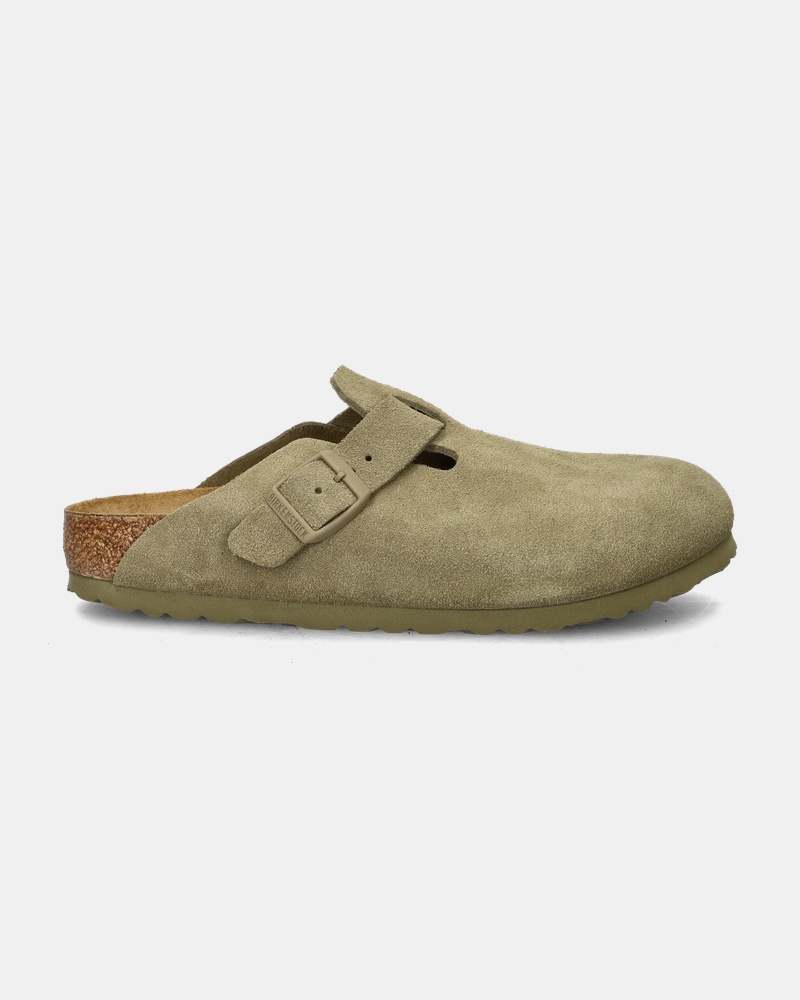 Birkenstock Boston Suede clog Instapschoenen  - groen