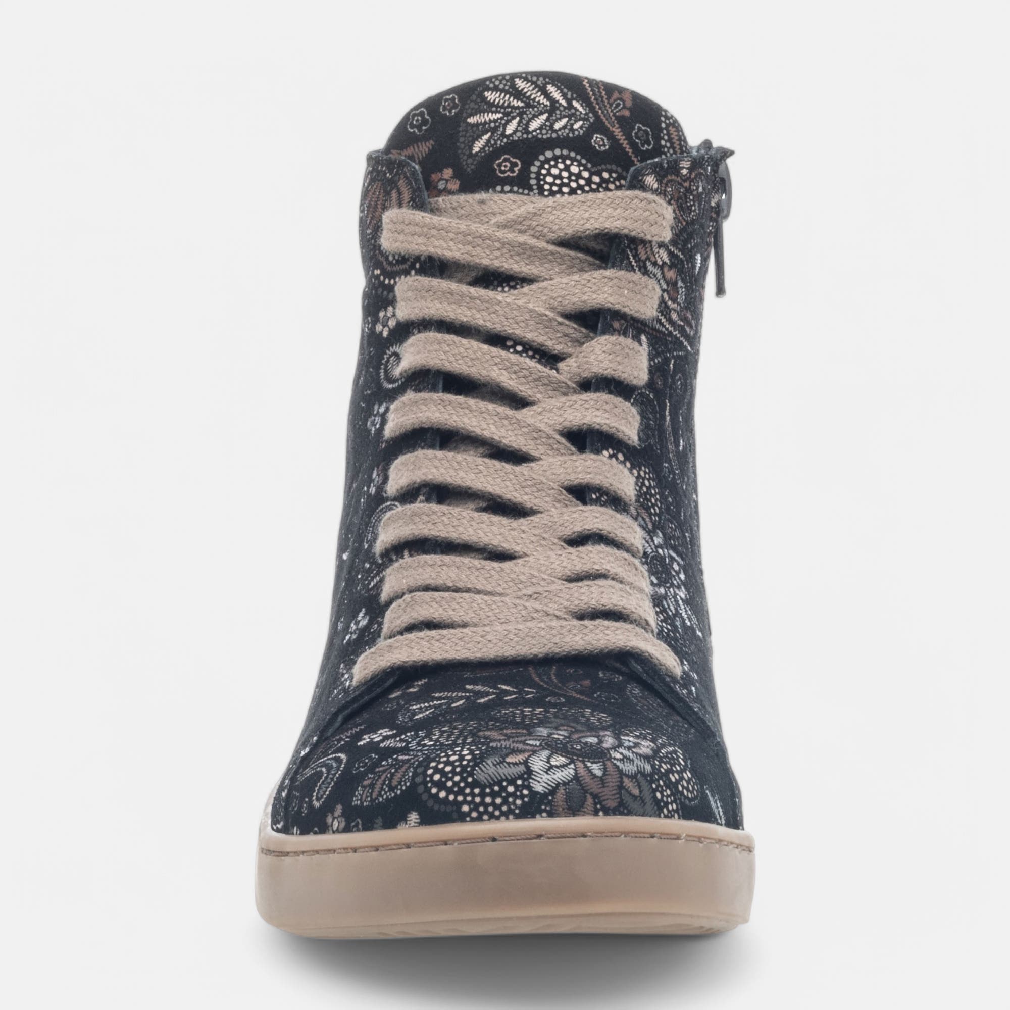 Bottines à lacets Femme en cuir multicolore