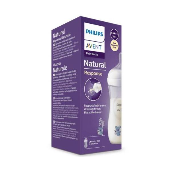 Philips Avent Biberão Natural Response 260ml 1m  Koala - SCY903/67