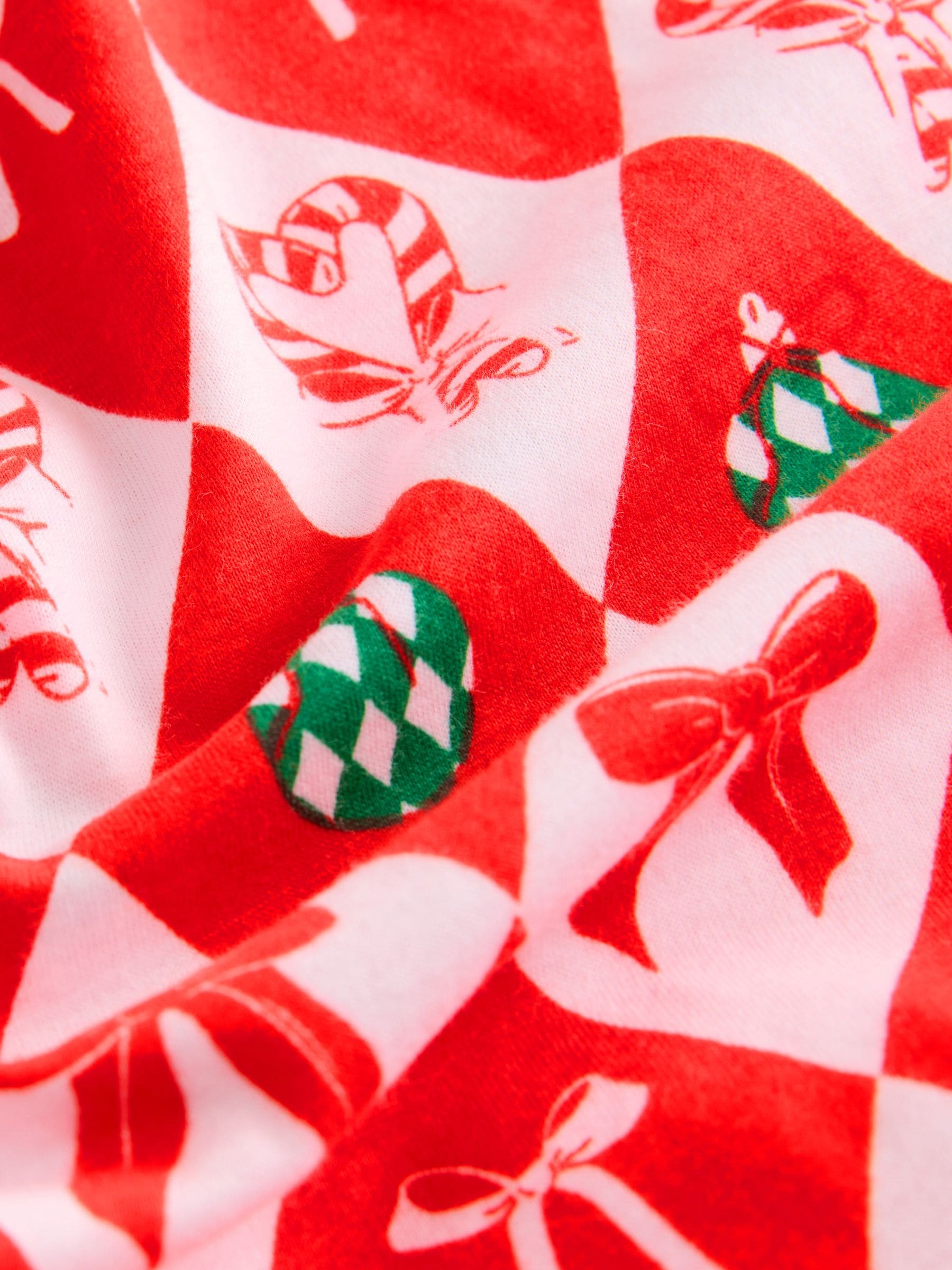 Rode Kerstmis Strikken - 100% katoenen pyjama met lange mouwen
