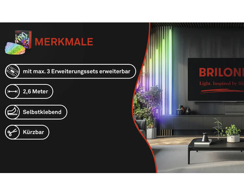 Pimp je Panel LED Strip Starter Set RGB/W 250 lm 3000 K verstelbaar wit 2,6 m 230V geschikt voor akoestische panelen