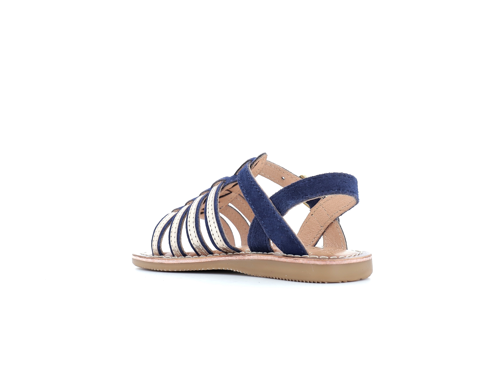 Bopy-FRANGINE Cuir Bleu or