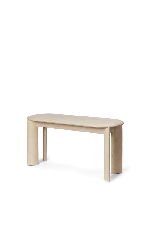 Ferm Living Bevel eetbank 90 wit geolied eiken