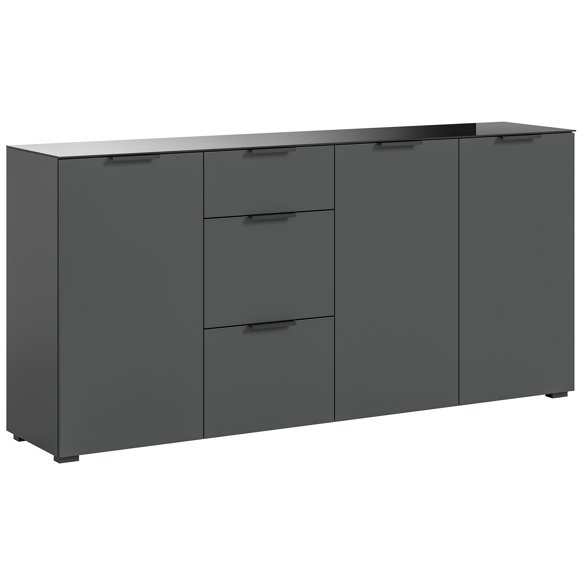 Sideboard RAY - anthrazit - Glasplatte - 179 cm