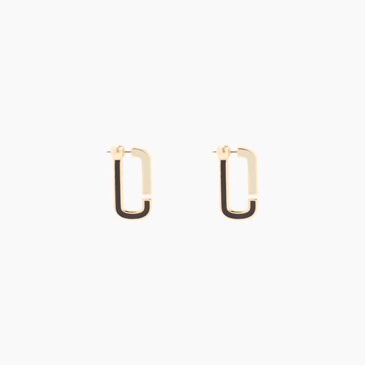 Marc Jacobs The J Marc Colorblock Flat Hoops, Sort/Guld