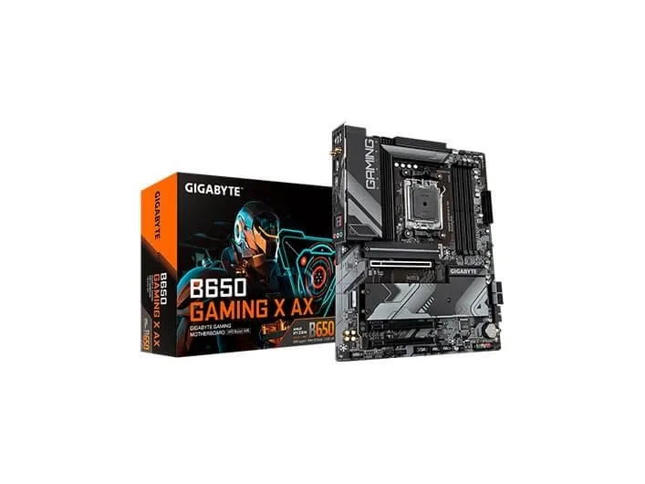 Gigabyte B650 GAMING X AX - Bundkort - ATX - Socket AM5 - AMD B650 Chipset - USB 3.2 Gen 2, USB-C 3.2 Gen2, USB 3.2 Gen 1 - 2.5 Gigabit LAN, Wi-Fi 6E, Bluetooth - onboard grafik (CPU påkrævet) - High Definition Audio (7.1-kanal)