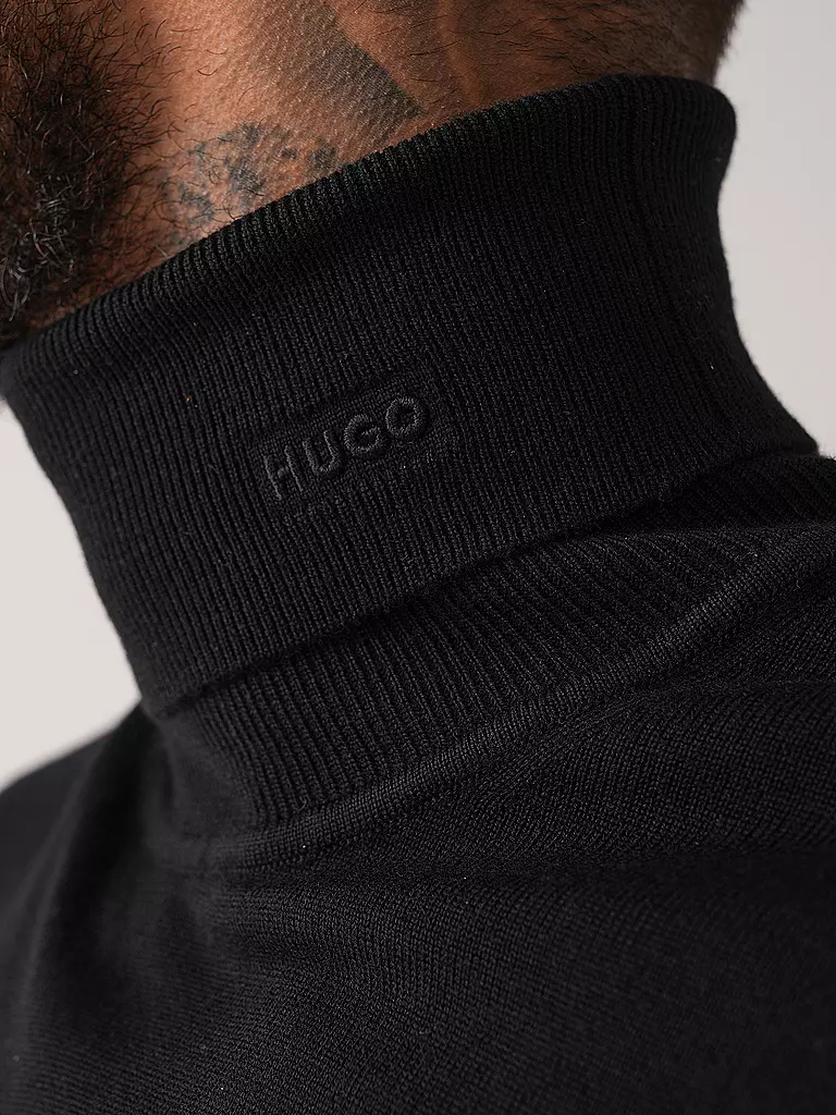 HUGO Rollkragenpullover SAN THOMAS schwarz