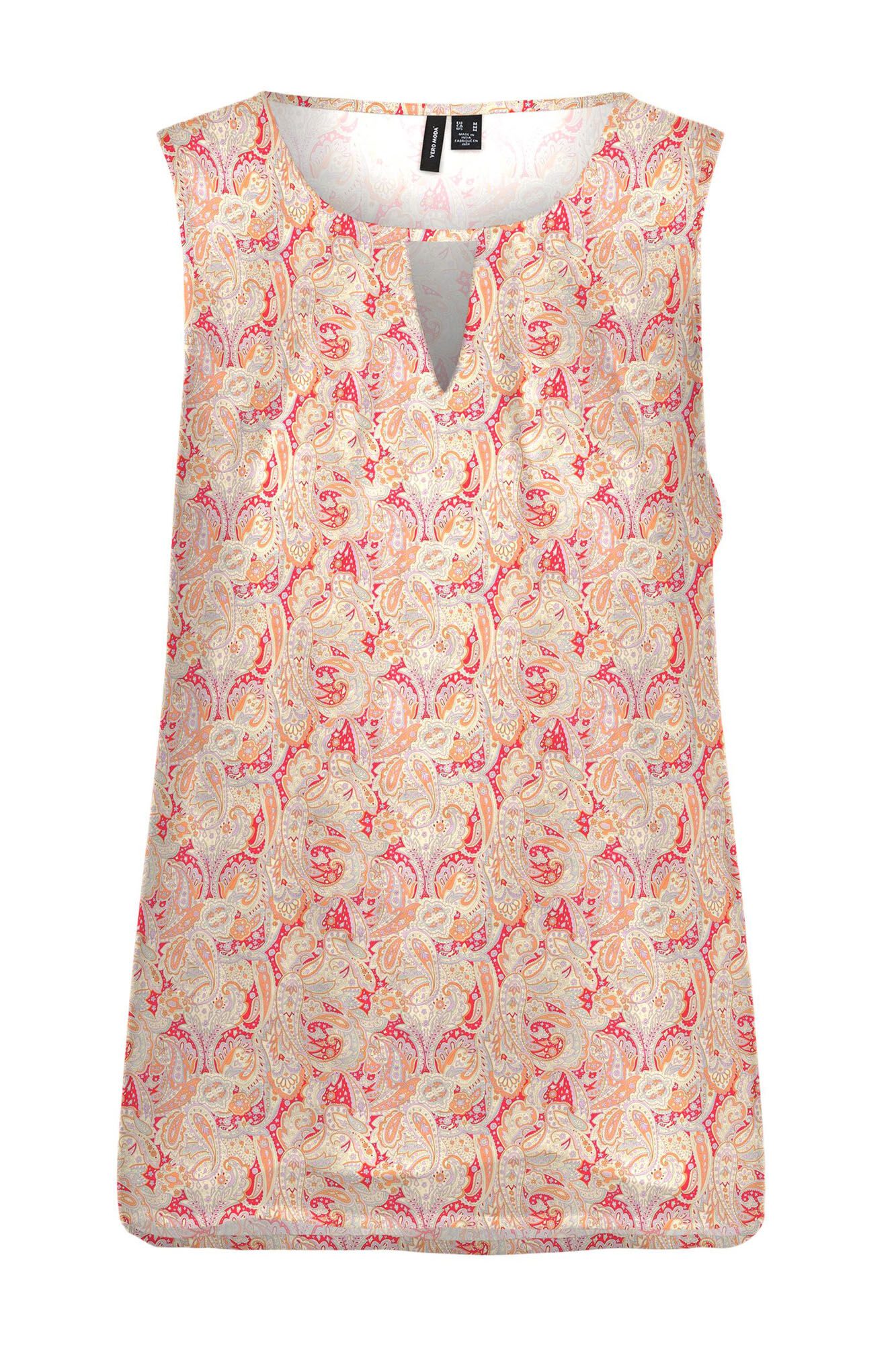 Blusa sem mangas com gola redonda - Vermelha