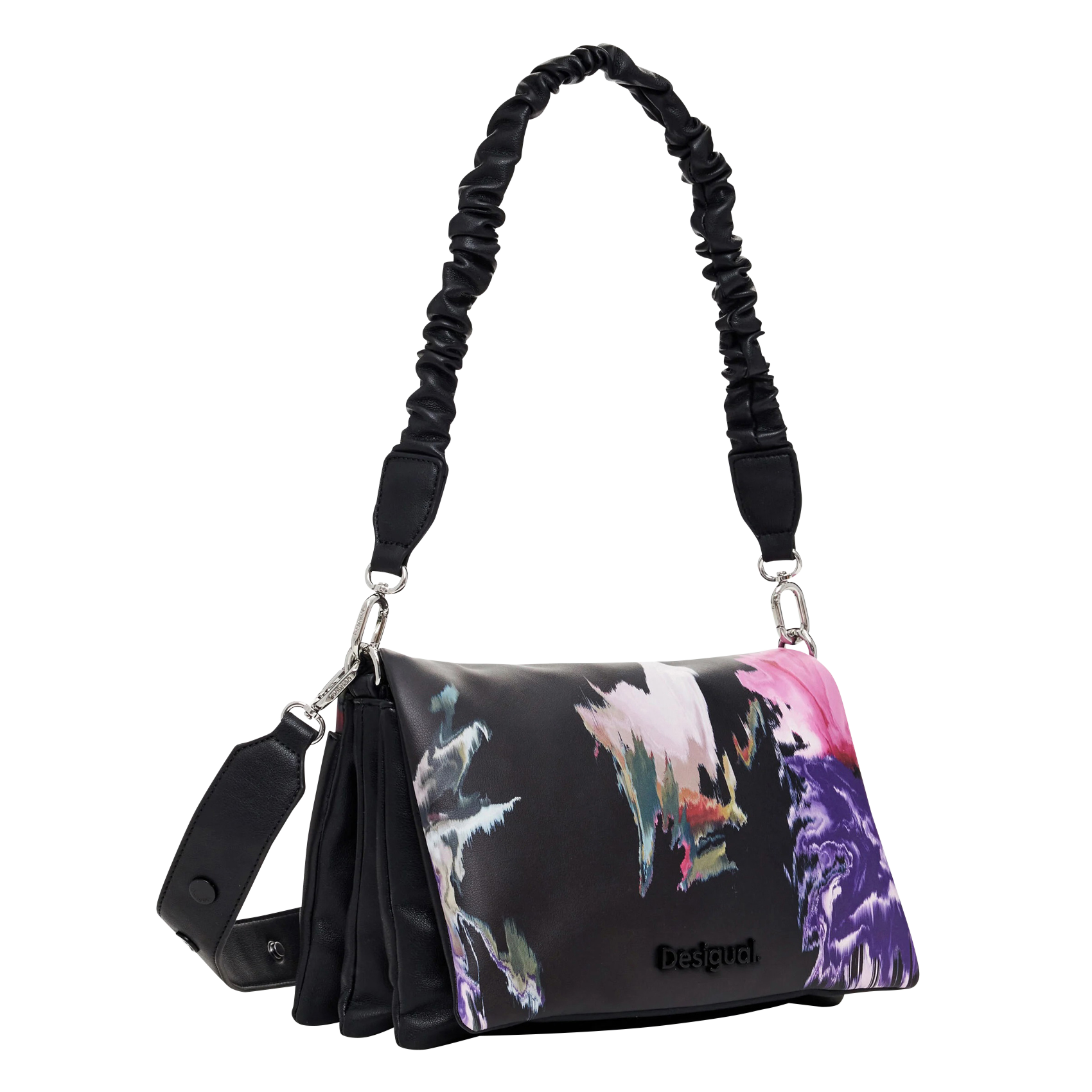 Sac épaule imprimé floral | Noir