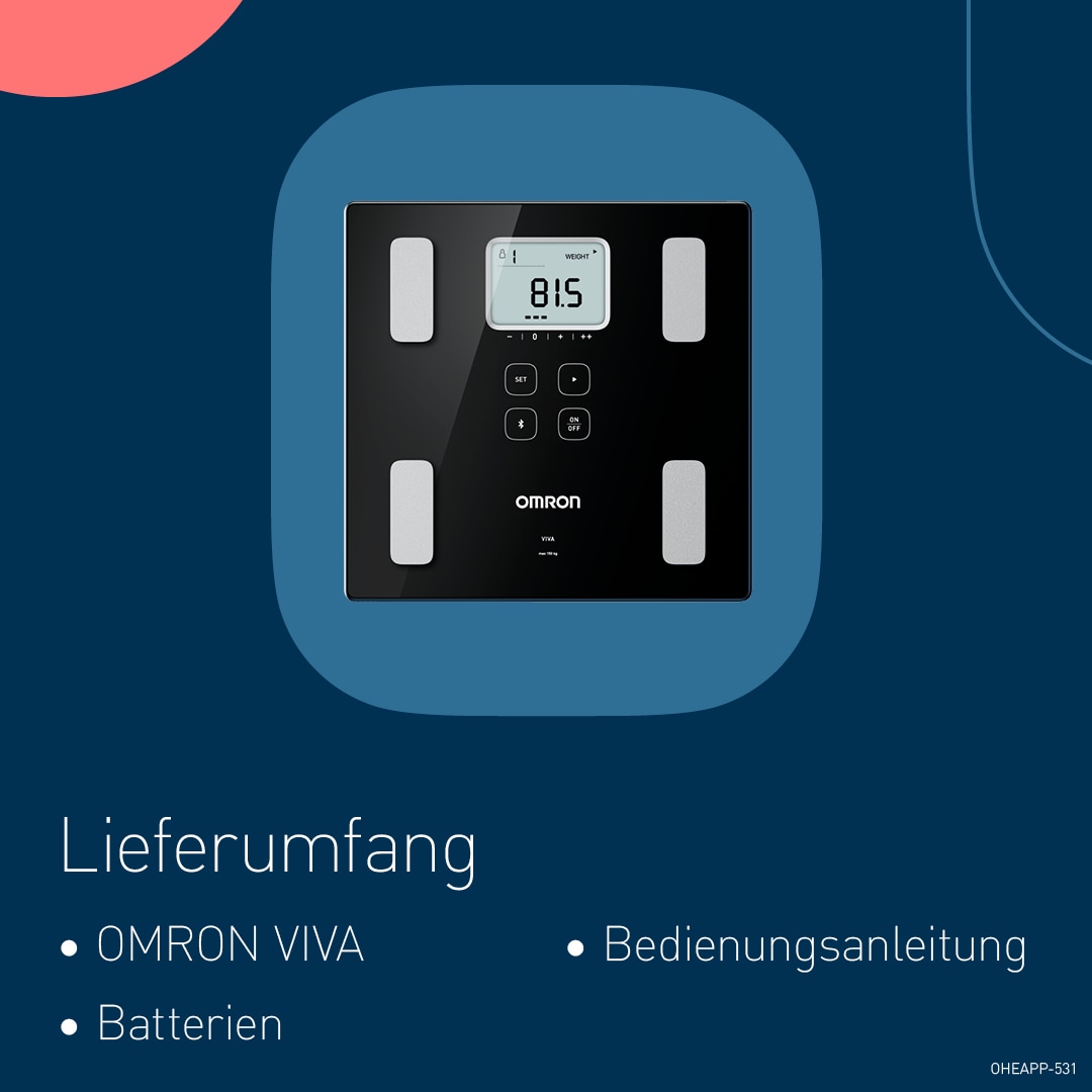 Omron Körper-Analyse-Waage »VIVA HBF-222T-EBK« mit kostenloser App