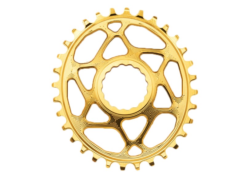 AbsoluteBlack Oval 32T klinge til direkte montering (Raceface) Guld 6 mm offset