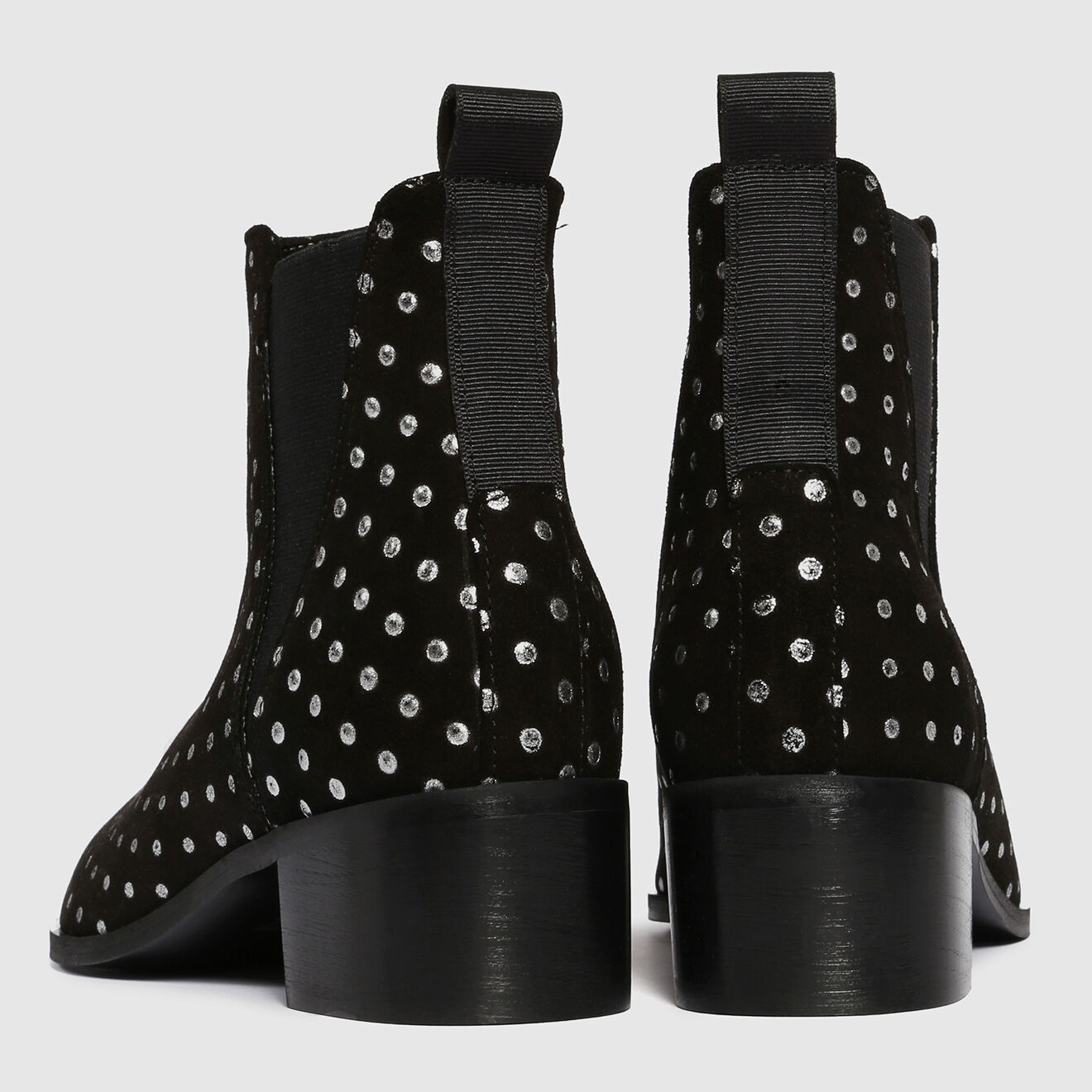 L37 Chelsea boots en Velours de Cuir Northern Star noires