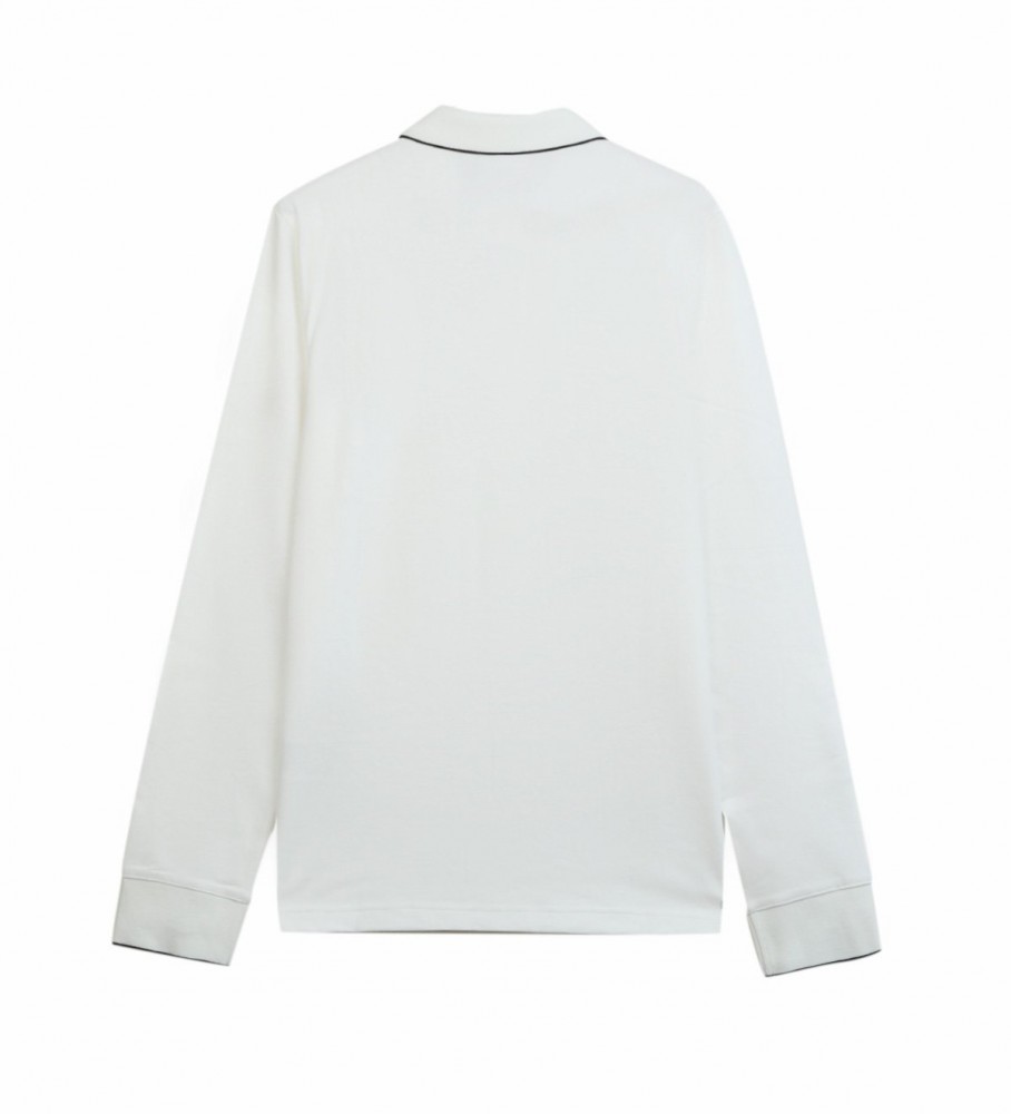 Polo Slim de manga comprida branca da Calvin Klein