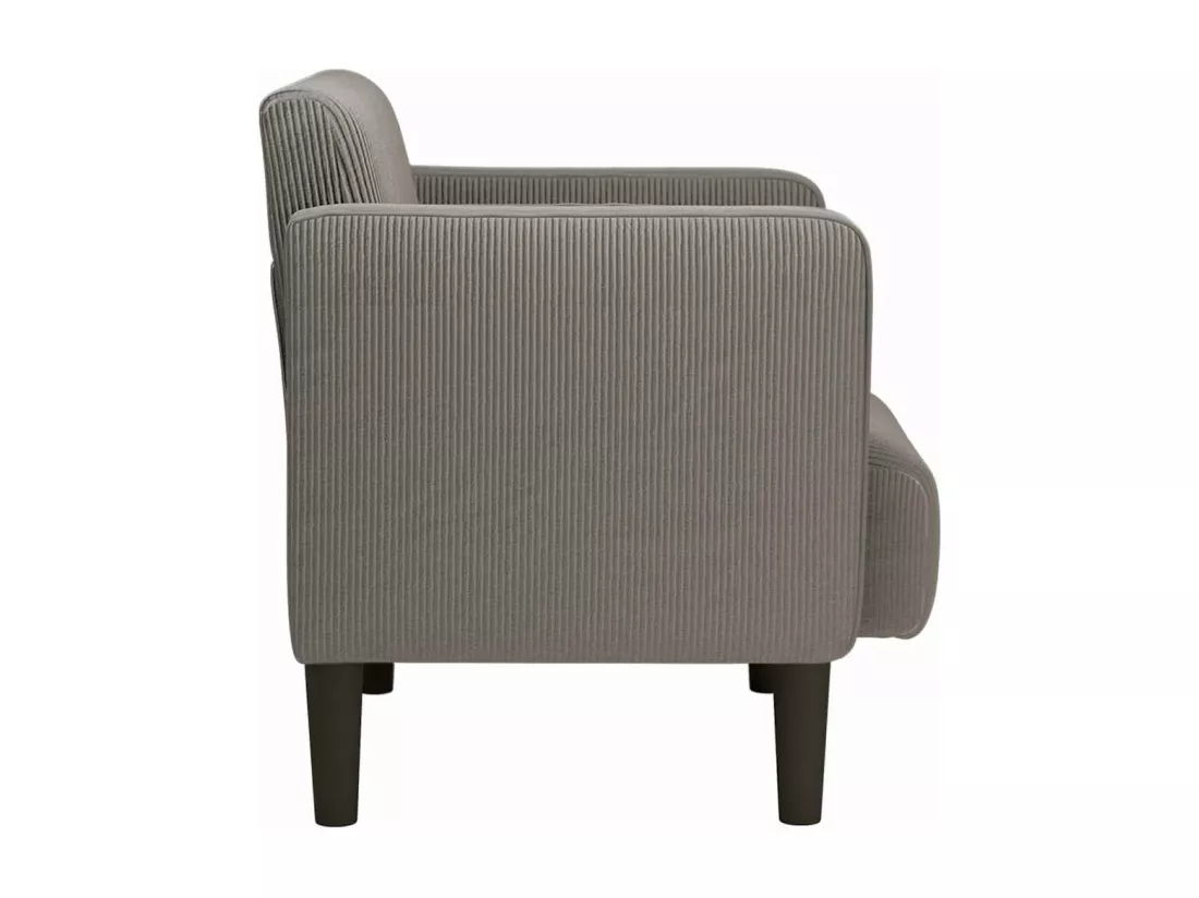 Canapé-chaise accoudoirs gris clair 54 cm tissu velours c?telé