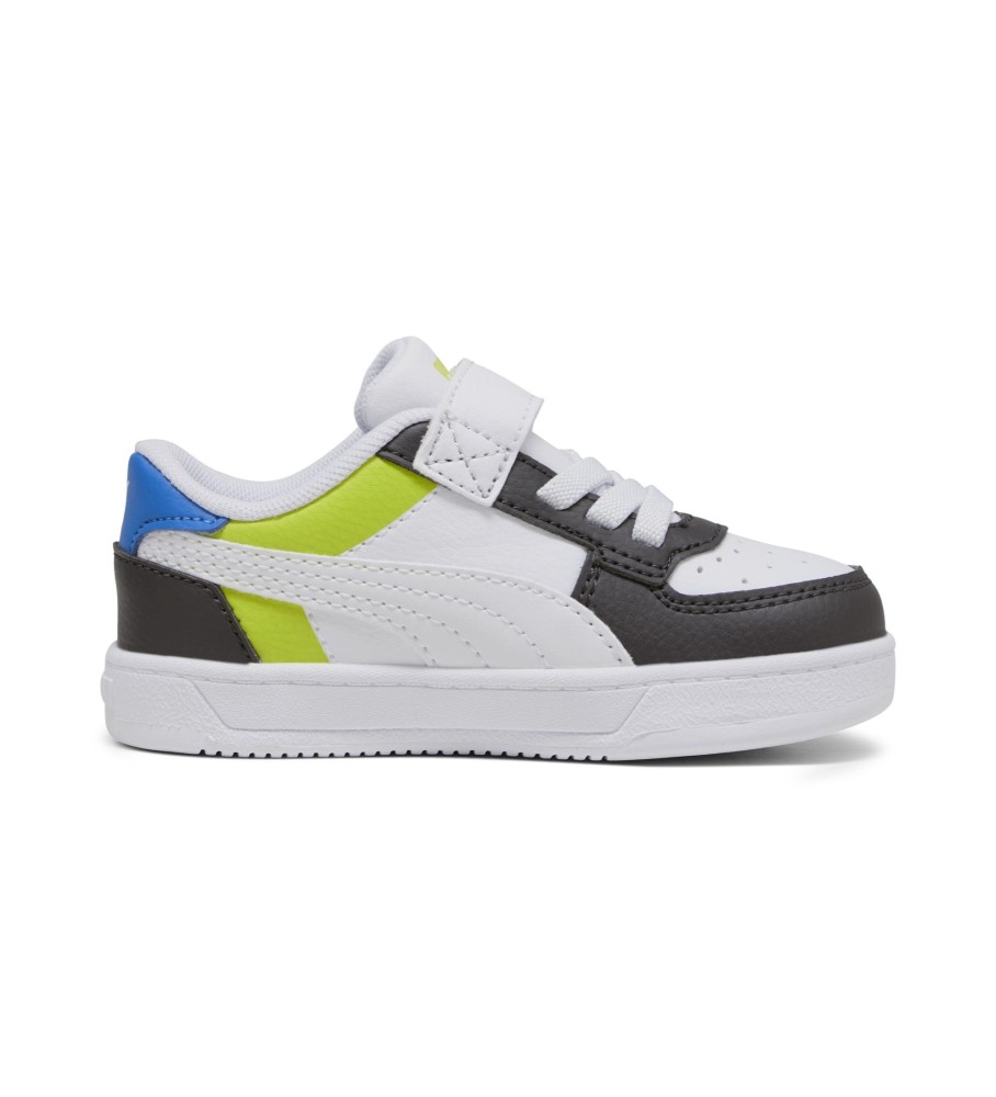 Tênis Puma Caven 2.0 Block, branco e preto.
